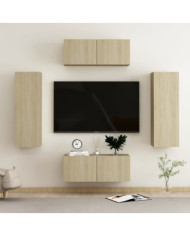 Ensemble de meubles TV 4 pcs Chêne sonoma Bois d'ingénierie | Mobilier & Déco