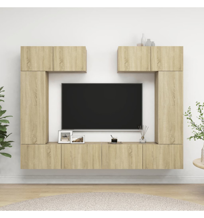 Ensemble de meuble TV 6 pcs Chêne sonoma Bois d'ingénierie | Mobilier & Déco