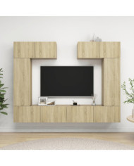 Ensemble de meuble TV 6 pcs Chêne sonoma Bois d'ingénierie | Mobilier & Déco