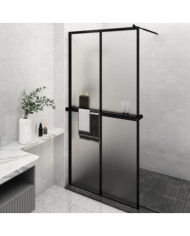 Paroi de douche avec étagère Noir 118x190cm Verre ESGetAluminium | Mobilier & Déco
