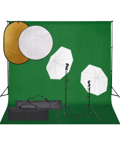 Kit de studio photo avec éclairage toile de fond et réflecteur | Mobilier & Déco