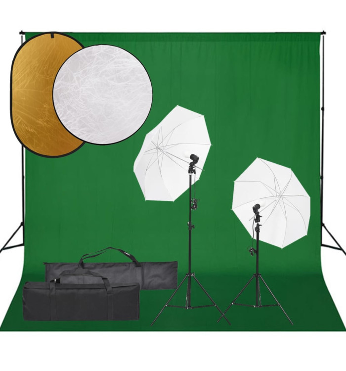 Kit de studio photo avec éclairage toile de fond et réflecteur | Mobilier & Déco