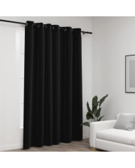 Rideau occultant Aspect de lin à œillets Anthracite 290x245 cm | Mobilier & Déco