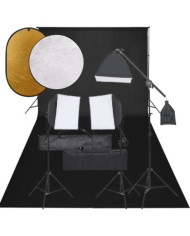 Kit de studio photo avec éclairage toile de fond et réflecteur | Mobilier & Déco