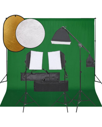 Kit de studio photo avec éclairage toile de fond et réflecteur | Mobilier & Déco