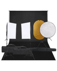 Kit de studio photo avec éclairage toile de fond et réflecteur | Mobilier & Déco