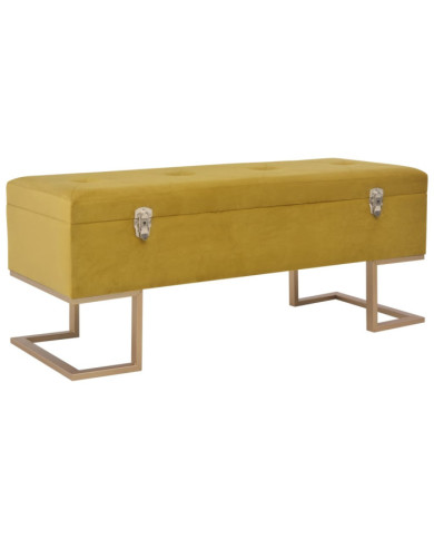 Banc avec compartiment de rangement 105 cm Moutarde Velours | Mobilier & Déco