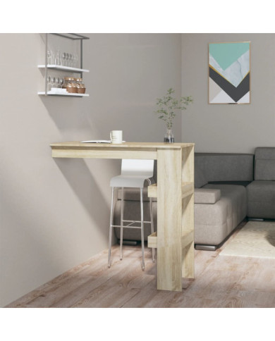 Table bar murale Chêne Sonoma 102x45x103,5 cm Bois d'ingénierie | Mobilier & Déco