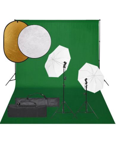 Kit de studio photo avec éclairage toile de fond et réflecteur | Mobilier & Déco