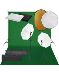 Kit de studio photo avec éclairage toile de fond et réflecteur | Mobilier & Déco