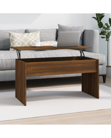 Table basse Chêne marron 102x50,5x52,5 cm Bois d'ingénierie | Mobilier & Déco