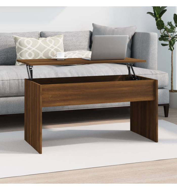 Table basse Chêne marron 102x50,5x52,5 cm Bois d'ingénierie | Mobilier & Déco
