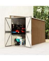 Abri de jardin mural Marron 118x288x178 cm Acier galvanisé | Mobilier & Déco