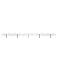 Clôture de jardin à dessus en lance Acier (1,25-1,5)x17 m Noir | Mobilier & Déco
