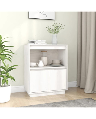 Buffet Blanc 60x34x75 cm Bois massif de pin | Mobilier & Déco