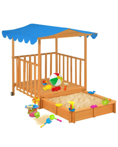 Maison de jeu d'enfants et bac à sable Bois de sapin Bleu UV50 | Mobilier & Déco