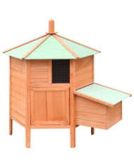 Poulailler Bois de pin massif et sapin 126x117x125 cm | Mobilier & Déco