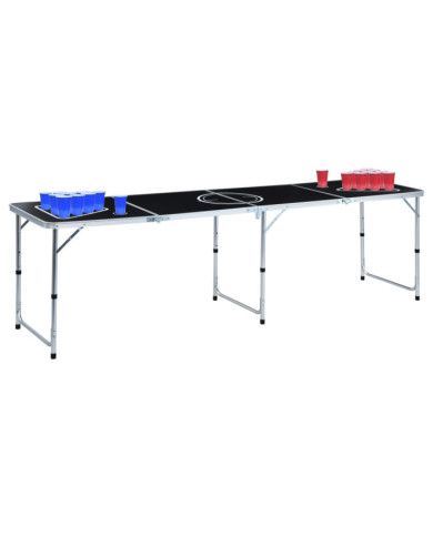 Table de bière-pong pliable avec tasses et balles 240 cm | Mobilier & Déco