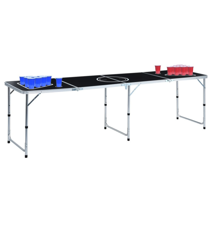 Table de bière-pong pliable avec tasses et balles 240 cm | Mobilier & Déco