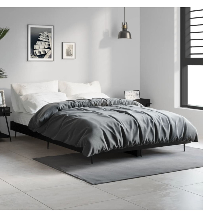 Cadre de lit sans matelas noir 120x190 cm bois d'ingénierie | Mobilier & Déco