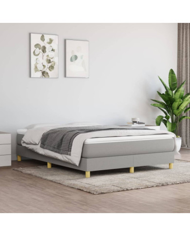 Cadre de lit sans matelas gris clair 140x190 cm tissu | Mobilier & Déco