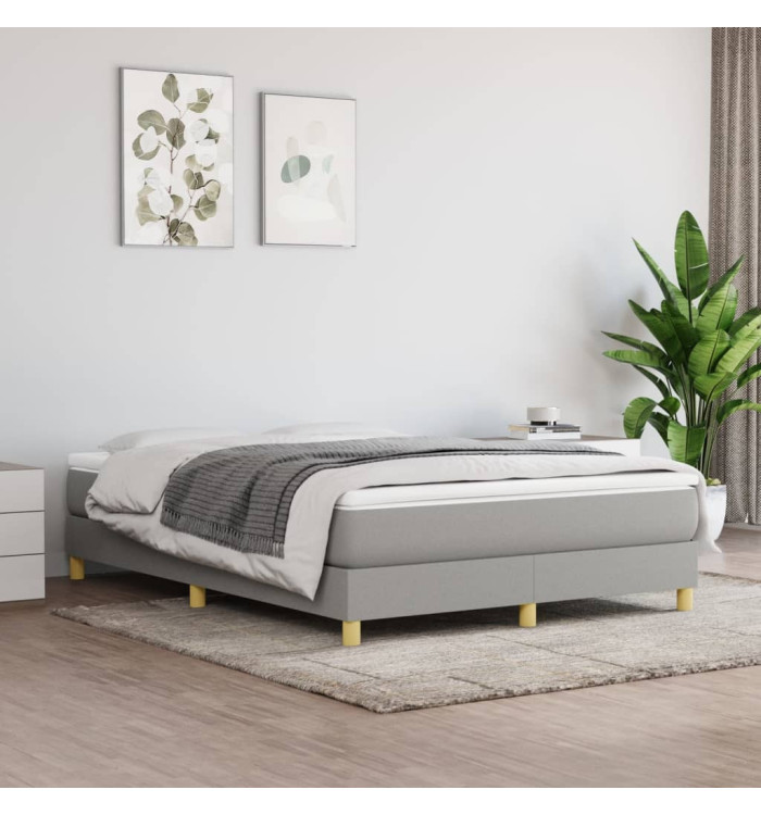 Cadre de lit sans matelas gris clair 140x190 cm tissu | Mobilier & Déco