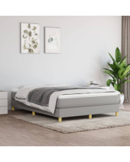 Cadre de lit sans matelas gris clair 140x190 cm tissu | Mobilier & Déco