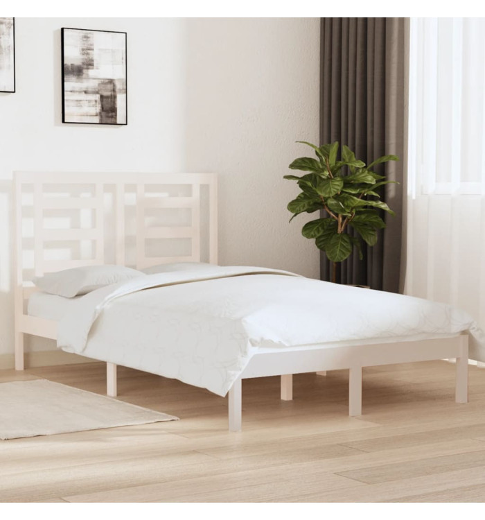 Cadre de lit sans matelas blanc 120x190 cm bois massif | Mobilier & Déco