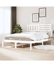Cadre de lit sans matelas blanc 120x190 cm bois de pin massif | Mobilier & Déco