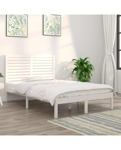 Cadre de lit sans matelas blanc 120x190 cm bois massif | Mobilier & Déco