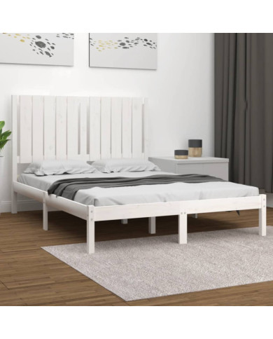 Cadre de lit sans matelas blanc 120x190 cm bois massif | Mobilier & Déco