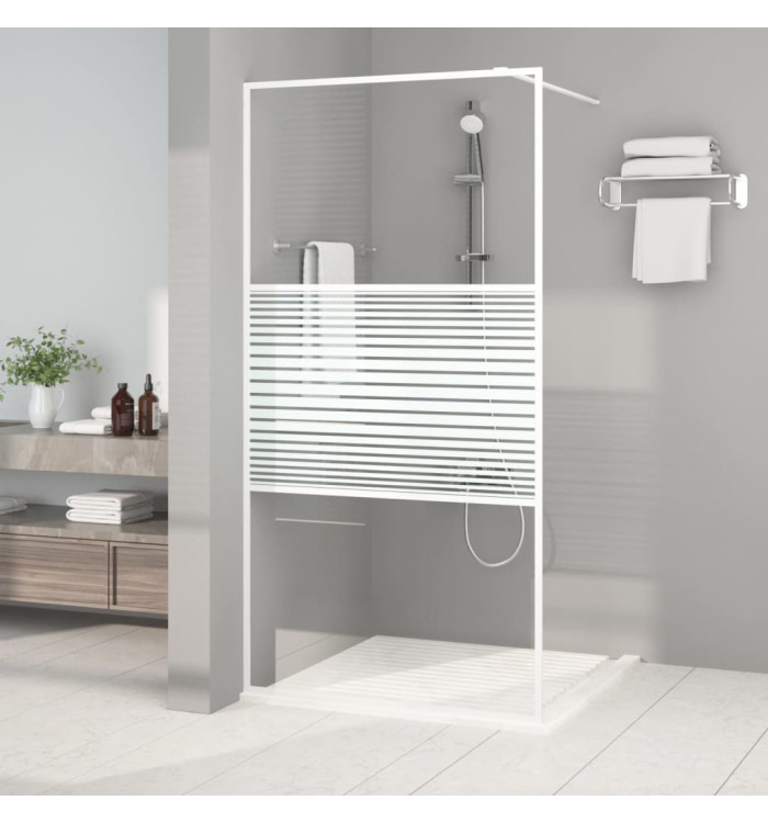 Paroi de douche Blanc 100x195 cm Verre ESG transparent | Mobilier & Déco
