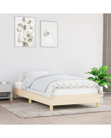 Cadre de lit sans matelas crème 90x200 cm tissu | Mobilier & Déco