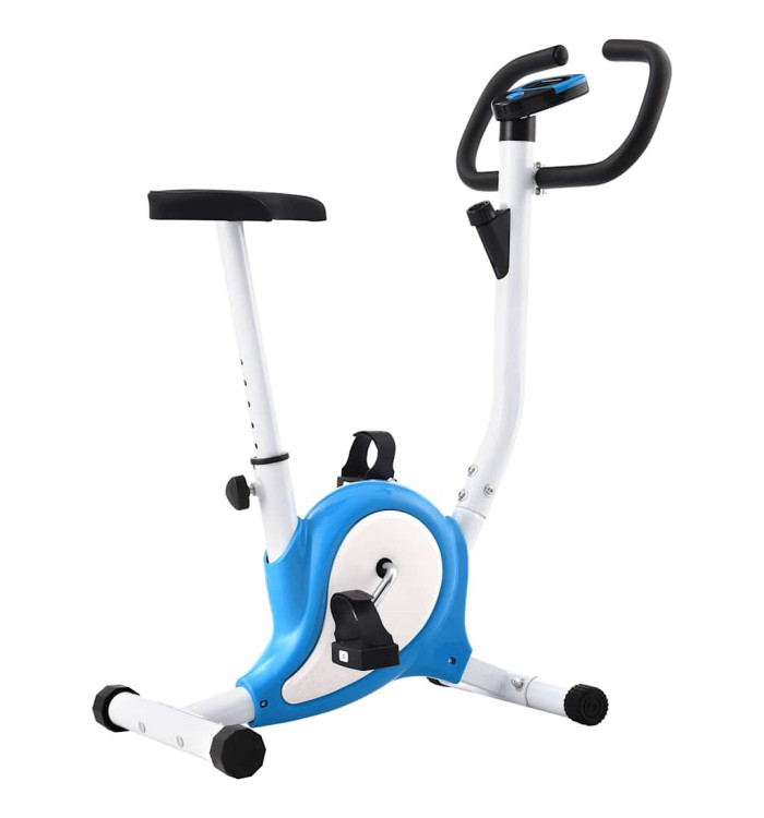 Vélo d'appartement avec résistance à courroie Bleu | Mobilier & Déco
