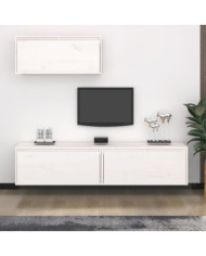 Meubles TV 3 pcs Blanc Bois massif de pin | Mobilier & Déco