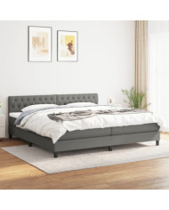Sommier à lattes de lit avec matelas Gris foncé 200x200cm Tissu | Mobilier & Déco