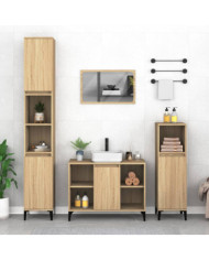Meuble d'évier chêne sonoma 80x33x60 cm bois d'ingénierie | Mobilier & Déco