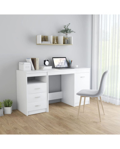 Bureau Blanc 140x50x76 cm Bois d’ingénierie | Mobilier & Déco