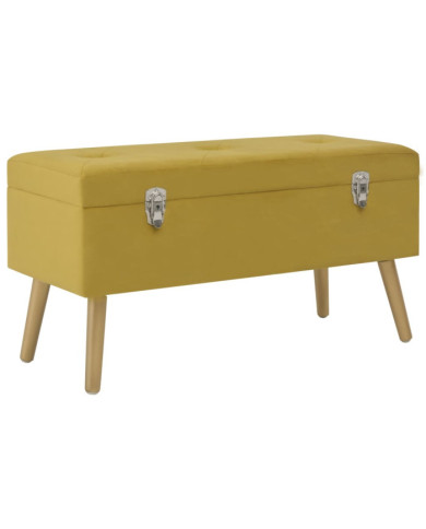 Banc avec compartiment de rangement 80cm Jaune moutarde Velours | Mobilier & Déco