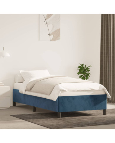 Cadre de lit sans matelas bleu foncé 80x200 cm velours | Mobilier & Déco