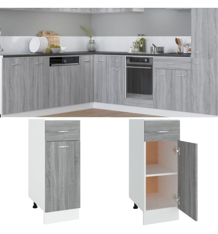 Armoire de plancher à tiroir "Lyon" Sonoma gris 30x46x81,5 cm | Mobilier & Déco