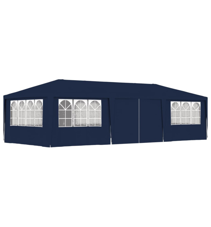 Tente de réception avec parois latérales 4x9 m Bleu 90 g/m² | Mobilier & Déco