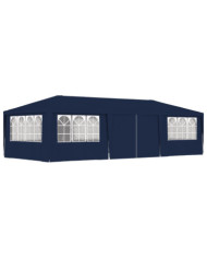 Tente de réception avec parois latérales 4x9 m Bleu 90 g/m² | Mobilier & Déco