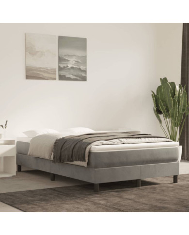 Cadre de lit sans matelas gris clair 120x200 cm velours | Mobilier & Déco