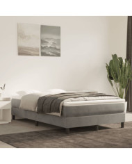 Cadre de lit sans matelas gris clair 120x200 cm velours | Mobilier & Déco