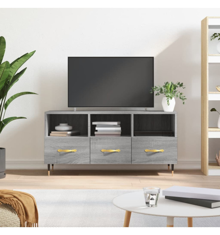 Meuble TV sonoma gris 102x36x50 cm bois d'ingénierie | Mobilier & Déco