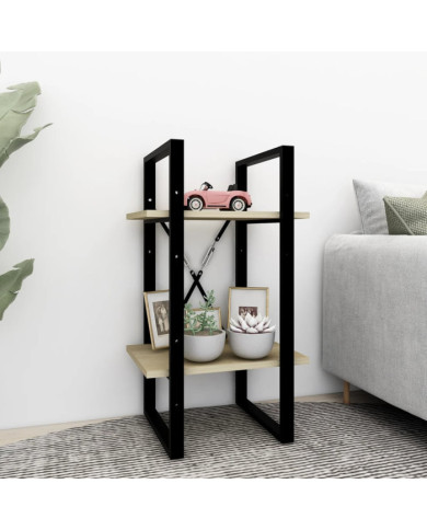 Bibliothèque à 2 niveaux chêne sonoma bois d'ingénierie | Mobilier & Déco