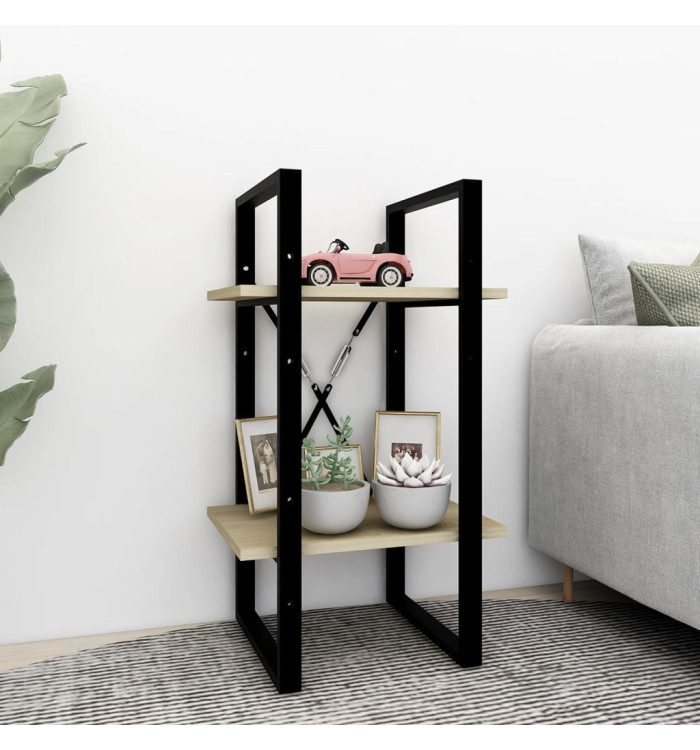 Bibliothèque à 2 niveaux chêne sonoma bois d'ingénierie | Mobilier & Déco