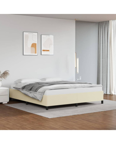 Cadre de lit sans matelas crème 180x200 cm similicuir | Mobilier & Déco