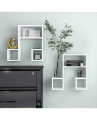 Étagères murales 2 pcs blanc 50x15x50 cm bois d'ingénierie | Mobilier & Déco